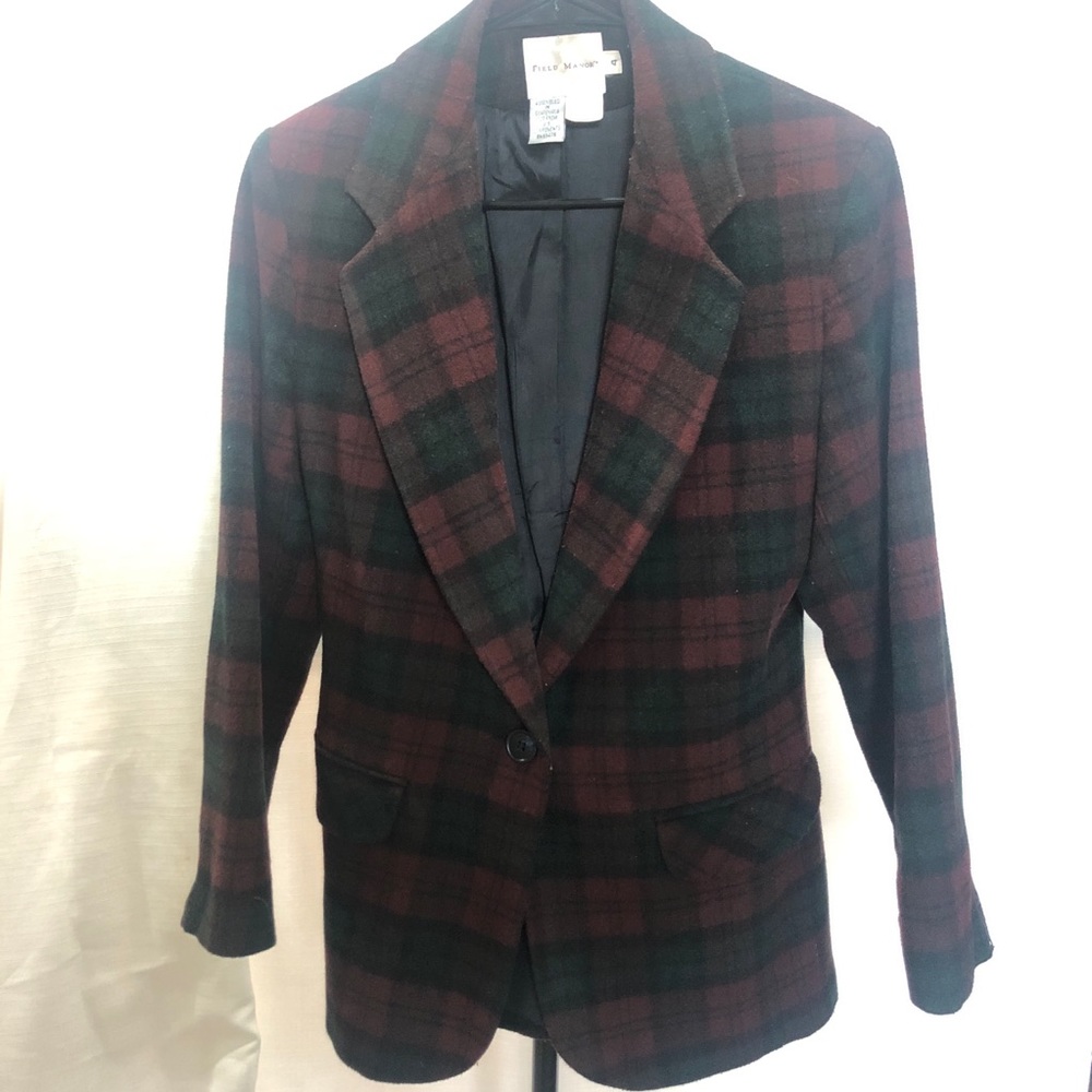 Woman’s Field Manor Wool blend Plaid Blazer